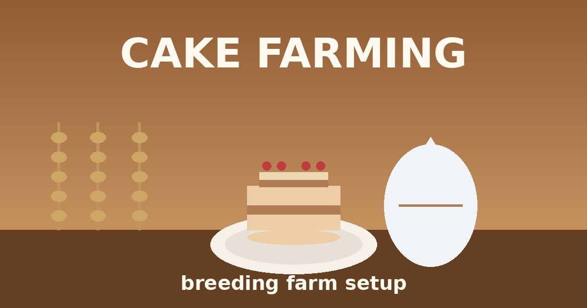 Cake on a plate next to a decorated egg — cake farming for the Palworld breeding farm
