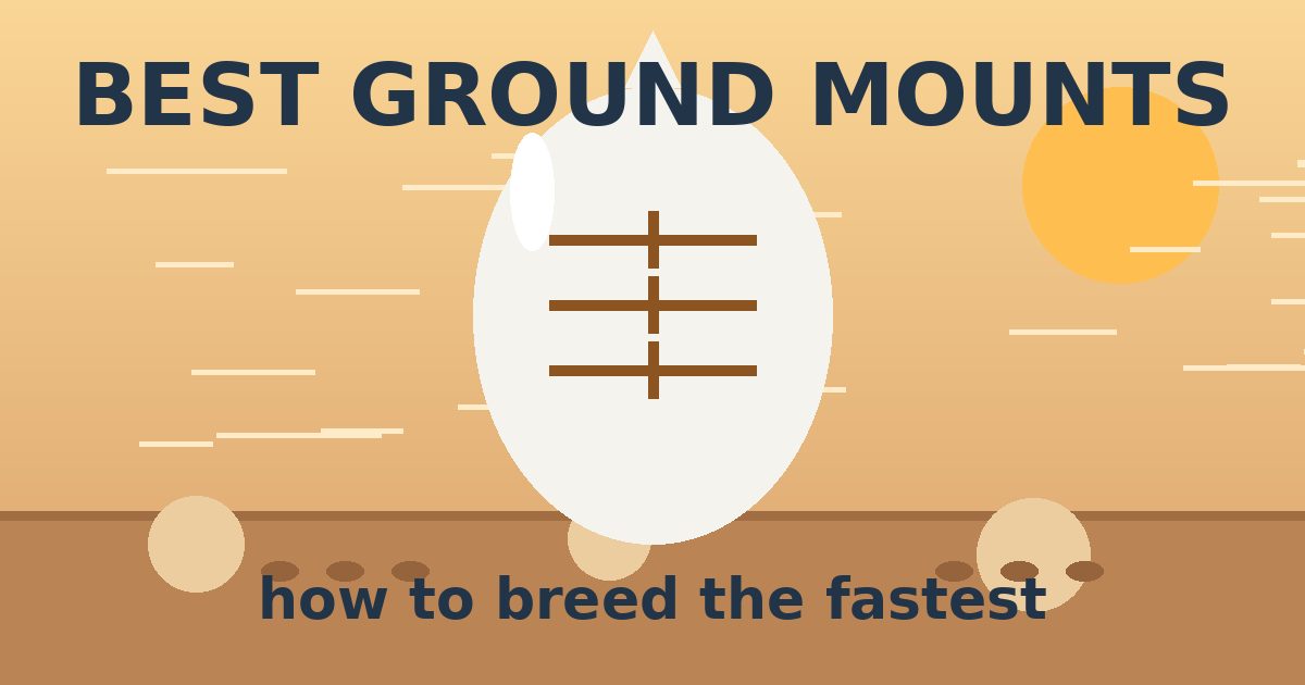 Decorated egg over a dusty golden plain with speed lines — breeding fast ground mounts in Palworld